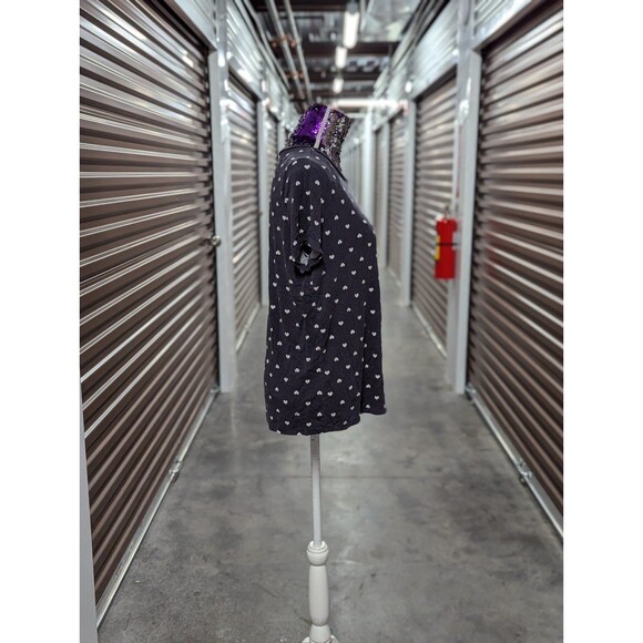 Torrid 00 Medium Super Soft Knit Blue and White Heart Tee Shirt T-Shirt Blouse - Picture 4 of 6